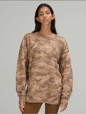 Lululemon oversized brown camo crewneck